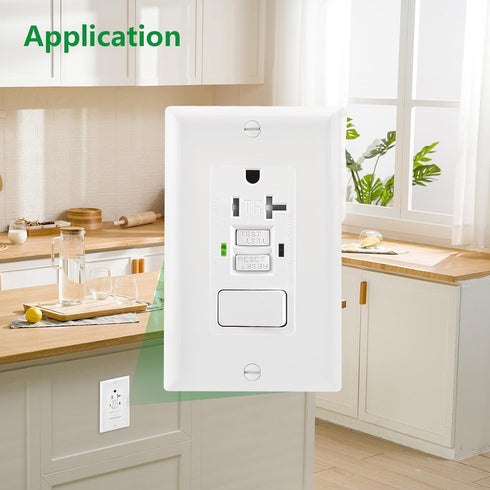 GFCI Outlet,Tamper Resistant GFCI Receptacle with Combination Switch,ETL Listed,Back &Side Wire,White (TR20Amp)...