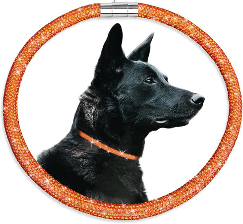 Stylish and Luxurious Diamond Dog Collar,Magnetically Clasp,Full Diamond Design,Perfect for Wedding and Everyday Walking - Rose Red Diamons Neckla...