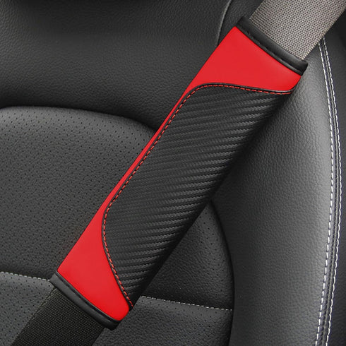 Car Seat Belt Cover, 2 Pack Carbon Fiber Leather Seatbelt Shoulder Pad, Auto Safety Seat Belt Cushion Protector Compatible with All Cars and Backp...