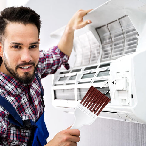 Boao 3 Pieces Air Conditioner Condenser Fin Cleaning Brush, Stainless Steel Air Conditioner Fin Cleaner, Refrigerator Coil Cleaning Whisk Brush (C...