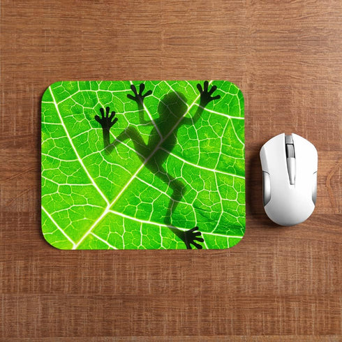 Beabes Frog Square Mousepads Desktop Notebook Mouse Mat Animal Tree Frog Shadow On Green Tree Leaf Mouse Pads for Working and Gaming Office Access...