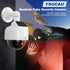 Solar Powered Dummy Fake CCTV Security Dome Camera with Flashing Red LED Light & Warning Security Alert Sticker Decal, Indoor/Outdoor Use...