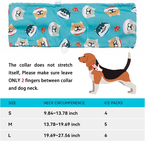 KUDES Dog Cooling Bandana Collar with Recyclable Ice Packs, Pet Dog Adjustable Ice Chill Out Collar Scarf Neck Cooler Wrap for Cat Small Medium La...
