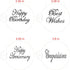 Designer Stencils Script Celebration Cake Stencils Set, Beige/Semi-Transparent...