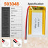 3.7V 750mAh 503048 Lipo battery Rechargeable Lithium Polymer ion Battery Pack with JST Connector...