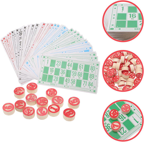 Russian Lotto Game, Bingo Cards Set Russian Bingo Board Game Set of Wooden Barrels Cards Bingo Game Chips for 15 Years Old...