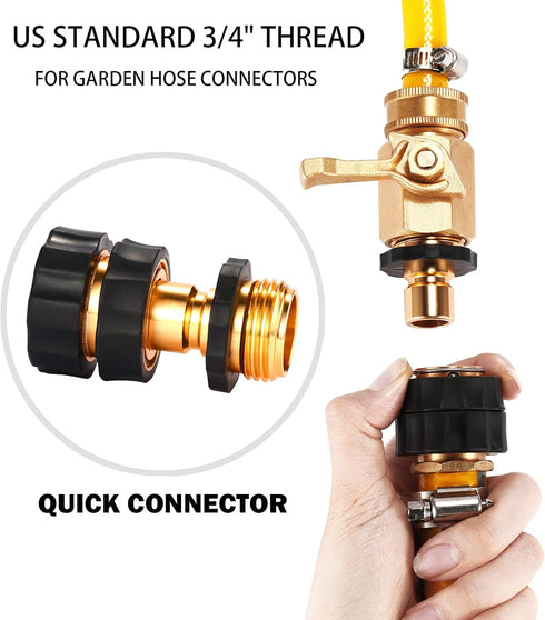 3/4 Inch Garden Hose Quick Connector, Male and Female Quick Connect Hose Fittings, 6 Set...