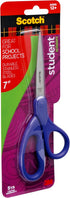 Scotch 7-Inch Student Scissors, Blue, Green, and Purple, Colors Vary, 6-Pack...