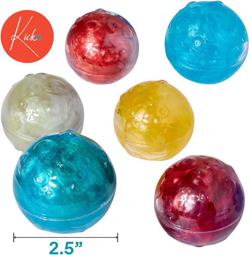 Kicko Mars Comet Slime - Pack of 6 Gooey Marbled Slimes in a Comet Shaped Container - Good for Party Favors, Kids, Squishing and Squashing, Stress...