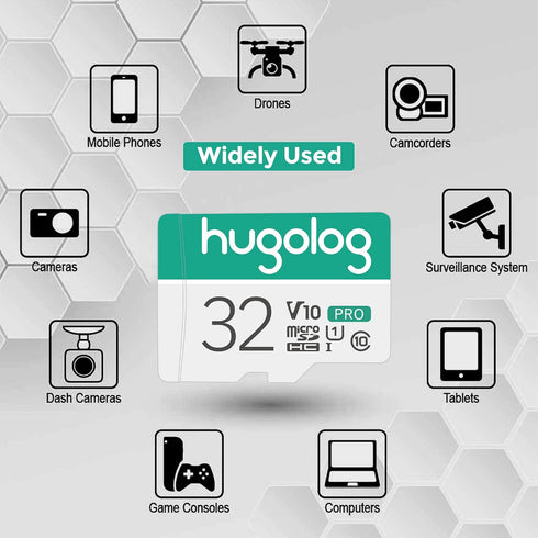 Hugolog 32GB Micro SD Card, Micro SDXC UHS-I Memory Card for Hugolog Camera – 95MB/s,633X,U3,C10, Full HD Video V30, A1, FAT32, High Speed Flash T...