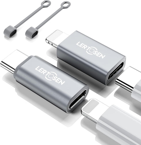 Lightning Female to USB-C Male Adapter & USB-C Female to Lightning Male Adapter (4 Pack) for iPhone Series and More Lightning & USB-C Devices,Supp...