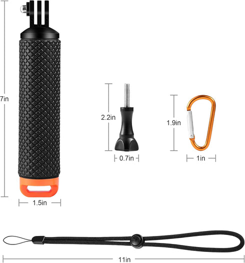 Floating Hand Grip, Waterproof Pole Mount for GoPro Hero 9/8/7/6/5/4/3/3+/2/1 Session, Handle Mount Accessories for Fusion AKASO DJI Osmo Action C...