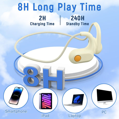 ANCwear Kids Headphones, Open Ear Headphones Wireless Bluetooth, Kids Earbuds with Mic, Ultra-Light and Safe for Everyday Use,10H Playtime Ear Hea...