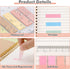 2000Pcs Sticky Tabs with Ruler, 10 Pack Index Tabs, Post It Sticky Notes, Repositionable Book Flags Strip Index Tabs Clear Page Markers for Office...
