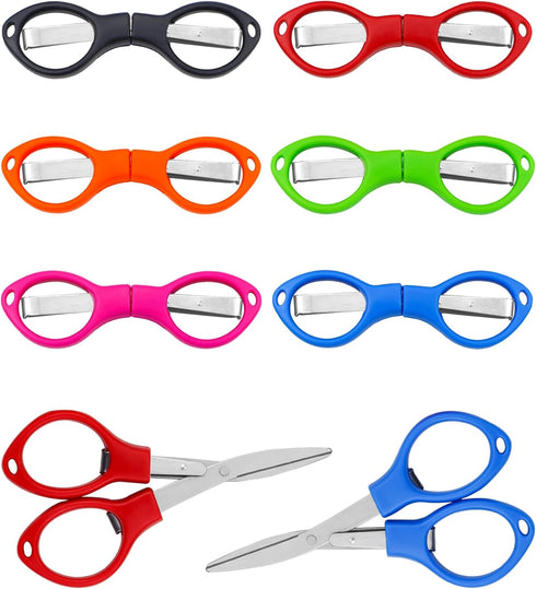6 Pcs Folding Scissors, Small Stainless Steel Foldable Scissors, Portable Mini Travel Scissors for Home Travel School Office...