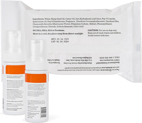 The Dodo All-in-One Dog Grooming Kit, Includes No Rinse Bath Foam, Wipes, and Wet/Dry Brush; Vegan, Cruelty-Free and Contains no DEA, MEA, SLS or ...