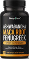 Natgrown Ashwagandha Maca Root Fenugreek Extract Capsules Supplement for Men & Women - Vegan Pills - (120 Count)...