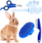 4 Pieces Bunny Grooming Kit with Rabbit Grooming Brush Pet Hair Remover Pet Nail Clipper Pet Comb Shampoo Bath Brush with Adjustable Ring Handle f...
