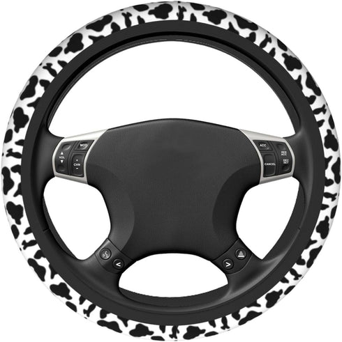 Cow Print Steering Wheel Cover for Women Cute Car Steering Wheel Cover Anti Slip and Sweat Absorption Comfortable Auto Steering Wheel Protector Ca...