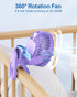SWEETFULL Portable Clip on Fan - Battery Operated Stroller Fan, 4000mAh Small Rechargeable Fan with LED Display, 4 Speeds, Mini Personal Cooling D...