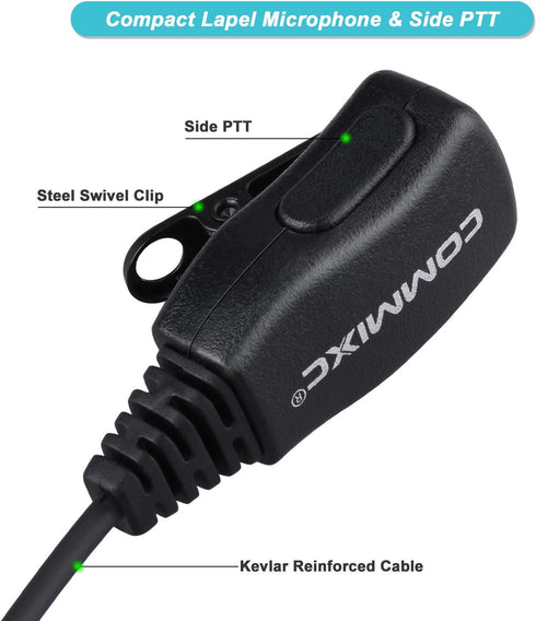 2-Pack Walkie Talkie Earpiece, 2.5mm/3.5mm 2-Pin in-Ear Walkie Talkie Headset with PTT Mic, Compatible with Motorola Two-Way Radios......