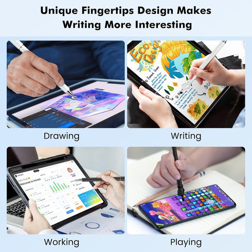 MEKO Fingertip Stylus Pens for Touch Screens, 2-in-1 High Sensitivity Universal Capacitive Stylus for iPhone/iPad/Android/Tablet/Samsung/Smartphon...