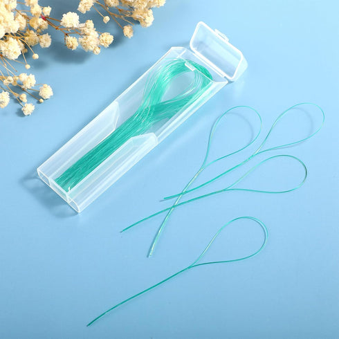 100 Pcs Floss Threaders Multifunctional Deep Clean Floss for Braces, Bridges, and Implants Dental Threader (Green)...
