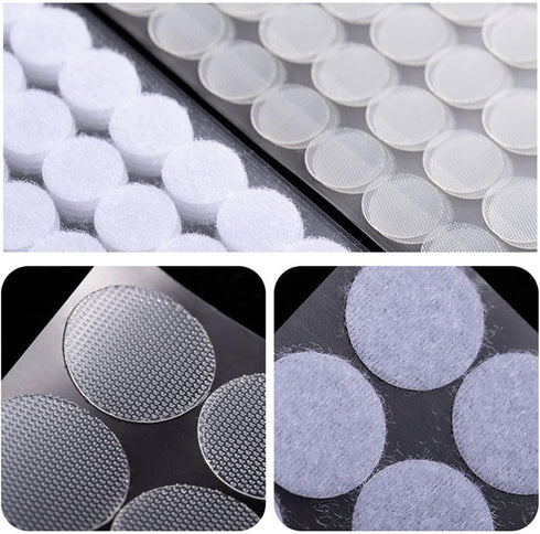 Self Adhesive Dots,600 Pcs (300 Pairs) 0.78"/20 mm Diameter Transparent Sticky Back Thin Clear Dots with Adhesive,Hook & Loop Dots with Waterproof...