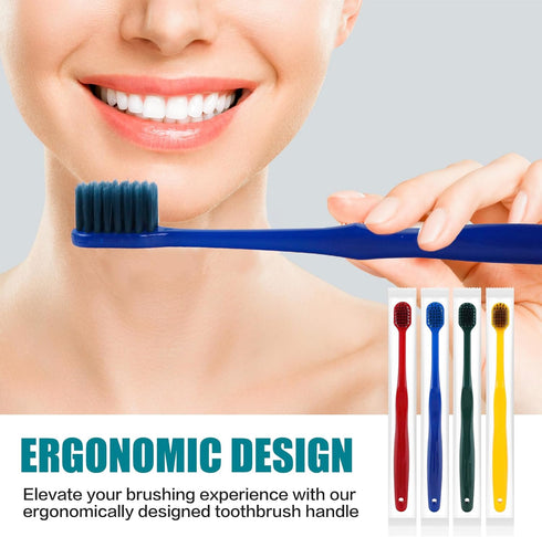 30pcs Individually Wrapped Bulk Toothbrushes, Colorful Manual Disposable Travel Toothbrush Set for Adult, Kid, Medium Soft Bristles, for Travel, H...
