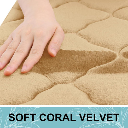 OLANLY Memory Foam Toilet Rugs U-Shaped 24x20, Ultra Soft and Absorbent Bathroom Rugs, Non-Slip Thick Toilet Bath Mat, Machine Wash Dry, Contour B...