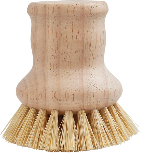HIC Harold Import Co. Kitchen Natural Bristle Dish Pan Scrub Brush, Non-Scratch Natural Tampico Bristles with Wooden Handle...