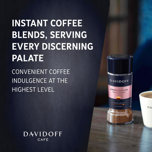 DAVIDOFF Crema Intense Instant Coffee - Smooth and Rounded - Full-body. Delicate Aroma and Elegant Acidity - 100% Arabica Beans - 9/12 Intensity. ...