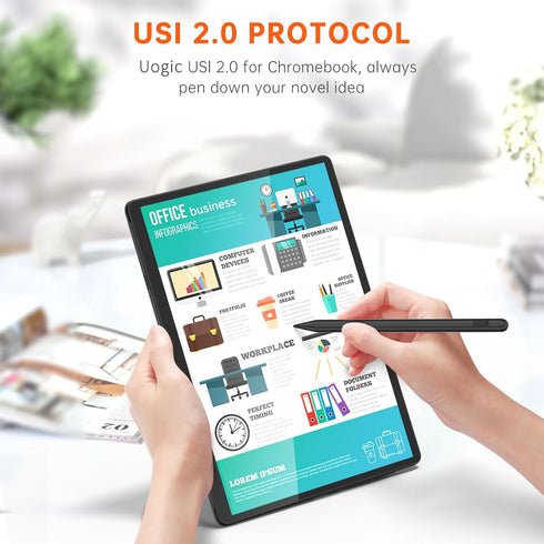 Uogic USI 2.0 Stylus Pen with Tail Eraser, Rechargeable for Amazon Fire Max 11 & Fire HD 10 (2023 release), Lenovo Chromebook Duet, ASUS & Acer Ch...