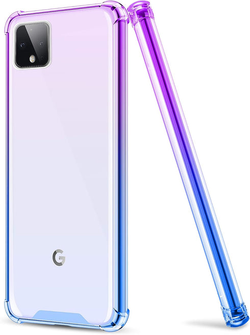 SALAWAT Compatible with Google Pixel 4 XL Case, Clear Cute Gradient Slim Phone Case Cover Reinforced TPU Bumper Hard PC Back Shockproof Protective...