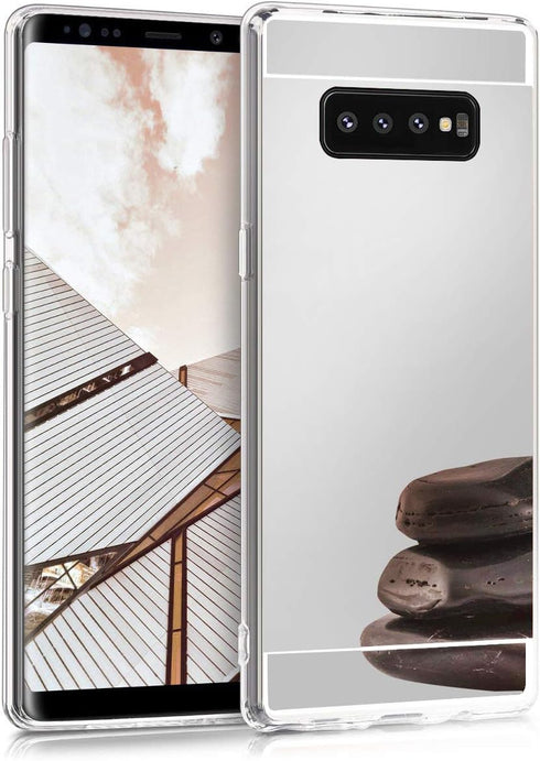 LUVI for Galaxy S10 Makeup Mirror Case Soft Slim Shockproof Protection Cover for Women Girls Luxury Fashion Cover Silver...
