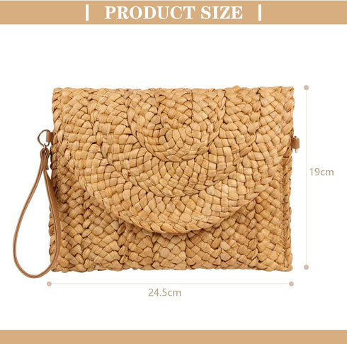 Oweisong Straw Purses for Women Summer Beach Straw s Clutch Purses Crossbody Bag Handmade Women Envelope Handbag Wallet...