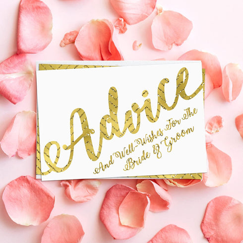 50 Wedding Advice Cards & Well Wishes for the Bride and Groom - Bridal Shower Games, Wedding Games, Wedding Decorations, Wedding Guest Book Altern...