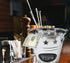 Tip Bucket Metal w/Stars Design for Bar, Club, Musicians, Bands, Street Performers | Bartenders Money Tip Jar 6 “ Diameter x 5.5” Hight...