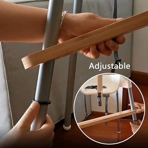 Footrest for Baby Highchair,Adjustable Non-Slip Natural Bamboo Wooden HighChair Footrest,High Chair Foot Rest Compatible with IKEA Antilop High Ch...
