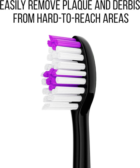 Acteh Toothbrush Heads for Sonic Edge, JetWave, JetUV and eBrush Toothbrush Models (Black Purple/Black Yellow)...