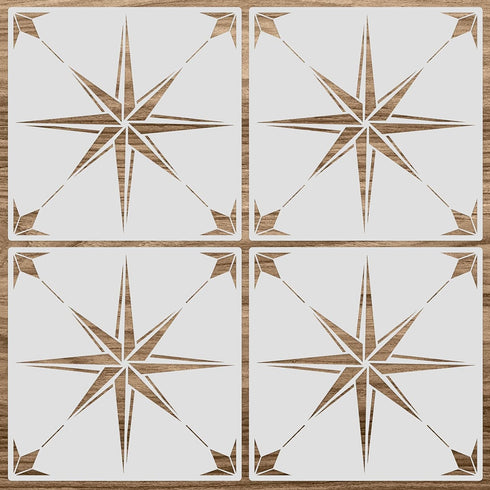4 Pieces Reusable Tile Stencil 12 x 12 Inches Wall Templates Tile Pattern Stencil Drawing Templates for DIY Scrapbooks Wall Floor Home Decors (Geo...