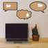 Navaris Cork Bulletin Board Set - 3X Pieces Cork Boards in Cute Decorative Speech and Thought Bubble Shapes with Push Pins for Kitchen, Home, Offi...