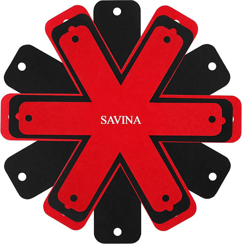 Savina Pot & Pan Protectors - BIG Different sizes (16" 15" 14" 12") - SET of 8 - Material Felt, Cookware Protectors, Keep Kitchenware of Scratches...