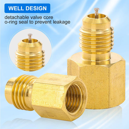 R1234YF Refrigerant Tank Adapter, R1234YF Vacuum Pump Adapter Fitting, R12 to R1234YF Adapter with 1/2 LH to 1/4 Flare for Refrigeration System...