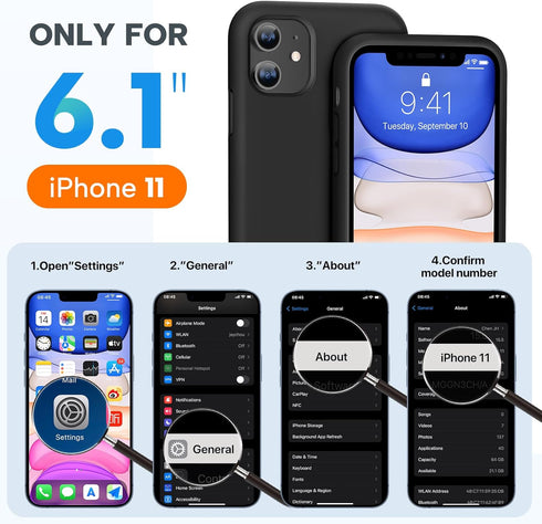 Miracase Compatible with iPhone 11 Phone Case, with Screen Protector, Liquid Silicone Gel Rubber Full Body Drop Protection Shockproof Cover Phone ...
