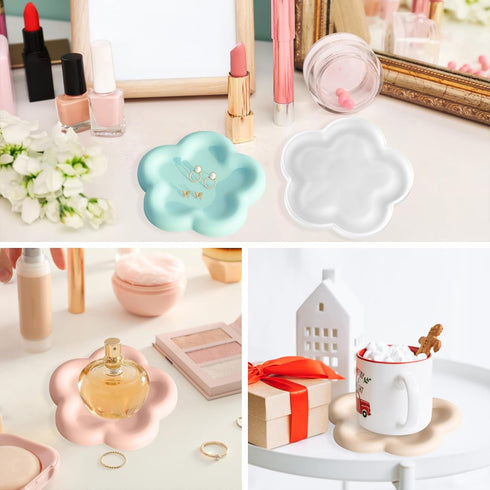 Tray Silicone Molds Large Resin Tray Molds Round Heart Flower Shape Plate Mold Irregular Organizer Casting Mold Epoxy Resin Moulds for Jewelry Sto...