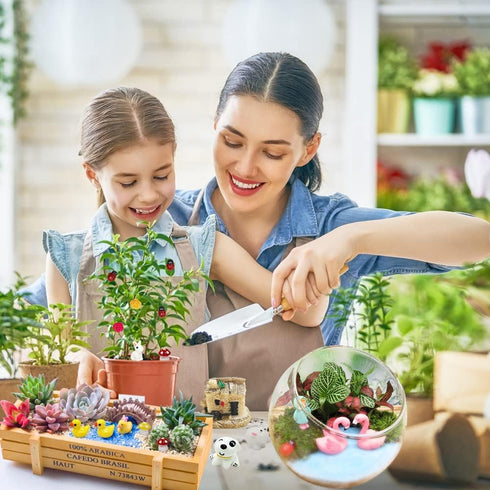 Dracarys Selected 50 Pcs Fairy Garden Accessories, Fairy Garden Kit, Fairy Garden Animals, Miniature Figurines, Micro Landscape Ornaments Kit, Mul...