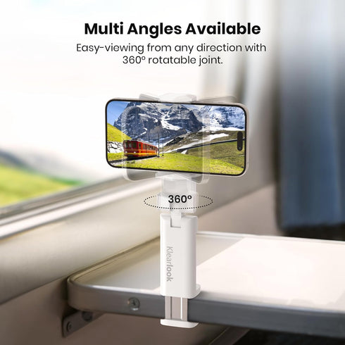 Klearlook Universal Flight Phone Holder, White, Foldable, 360 Rotation, Compatible with 4.7-6.9 Inch Phones...
