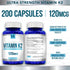 Vitamin K2 MK-7 120 MCG - 200 Vegetarian Capsules (Non-GMO & Gluten Free)...