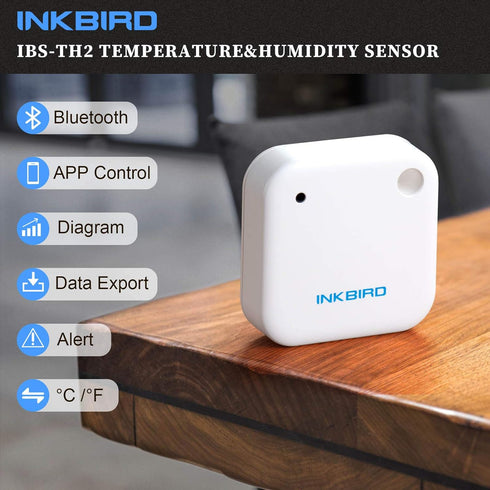 Inkbird Wireless Thermometer Humidity and Temperature Monitor, IBS-TH2 Freezer Thermometer Bluetooth Temperature Sensor Smart, with APP for Android and iOS (Temperature and Humidity Sensor)